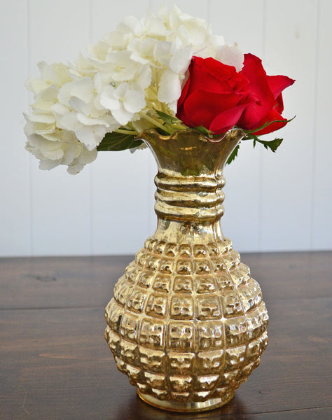 Gold Mercury Glass Decorative Vase