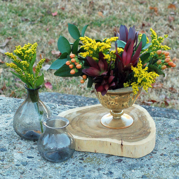 Gold Mercury Glass Compote Vase