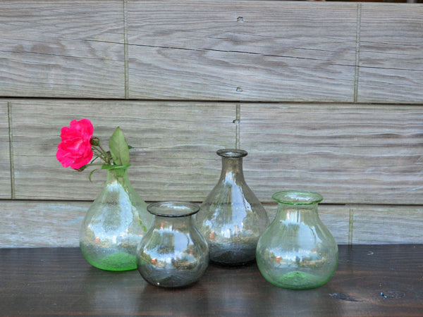 Recycled Grey Glass Bud Vase