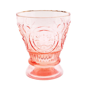 Vintage Pink Pressed Glass Deco Votive