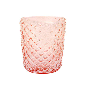 Pink Geometric Glass Votive