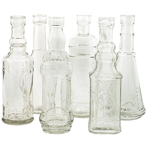 Set of 6 Vintage Inspired Medicine Bottle Vases