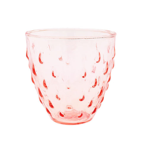 Vintage Pink Pressed Glass Strawberry Votive