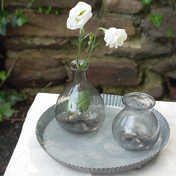 Recycled Grey Glass Bud Vase