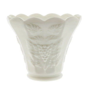 Vintage Milk Glass Grape Motif Tulip Vase