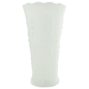 Vintage White Milk Glass Tall Textured Vase