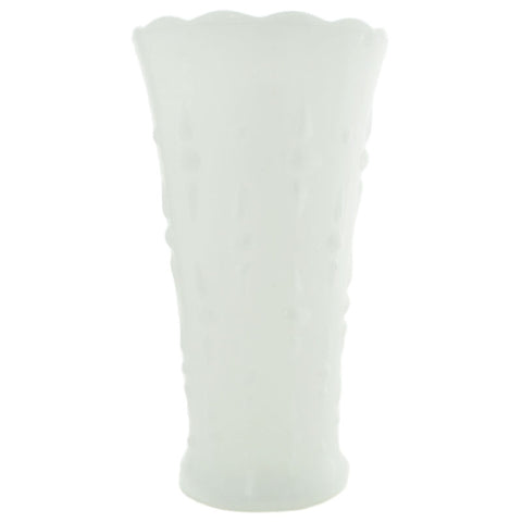 Vintage White Milk Glass Tall Textured Vase