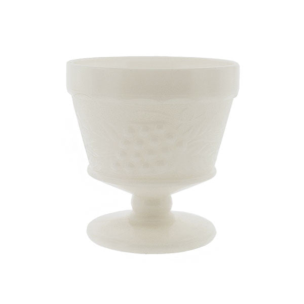 Set of 2 Vintage White Milk Glass Sundae Cup Vase